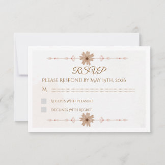 Custom Floral Wedding RSVP Card