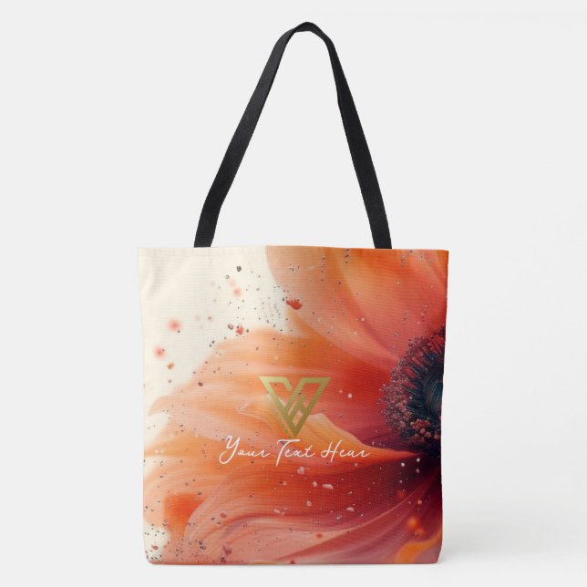 Custom : Floral Whirl Personalised Tote (Front)