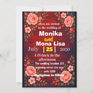 Custom floral widening invitation