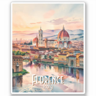 Custom Florence Duomo Cathedral Watercolor Skyline