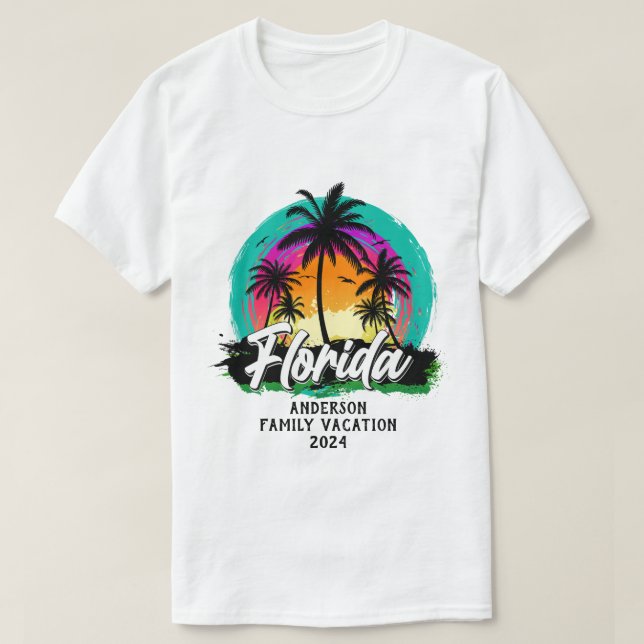 Custom Florida Family Vacation Group Matching T-Shirt (Design Front)