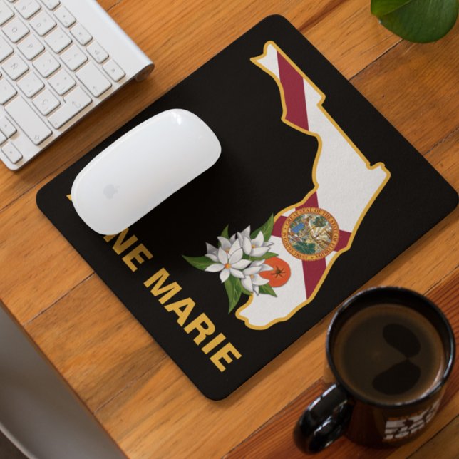 Custom Florida Flag State Flower Orange Blossom Mouse Mat (Creator Uploaded)