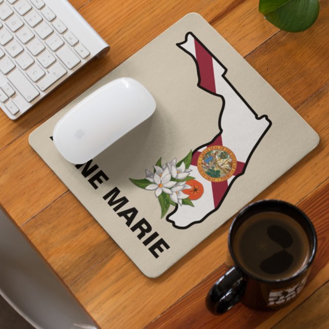 Custom Florida Flag State Flower Orange Blossom Mouse Mat (Creator Uploaded)