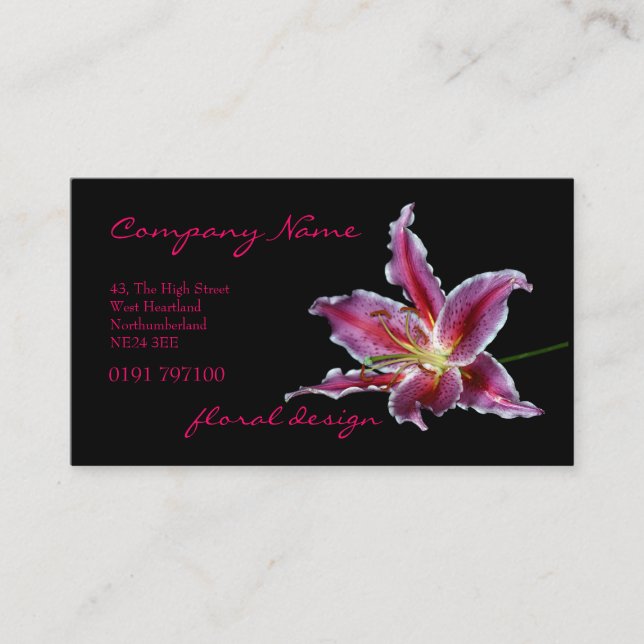 Custom florist business card (Front)