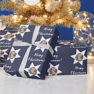 Custom Florist Photo 'Merry Christmas' Violet Wrapping Paper