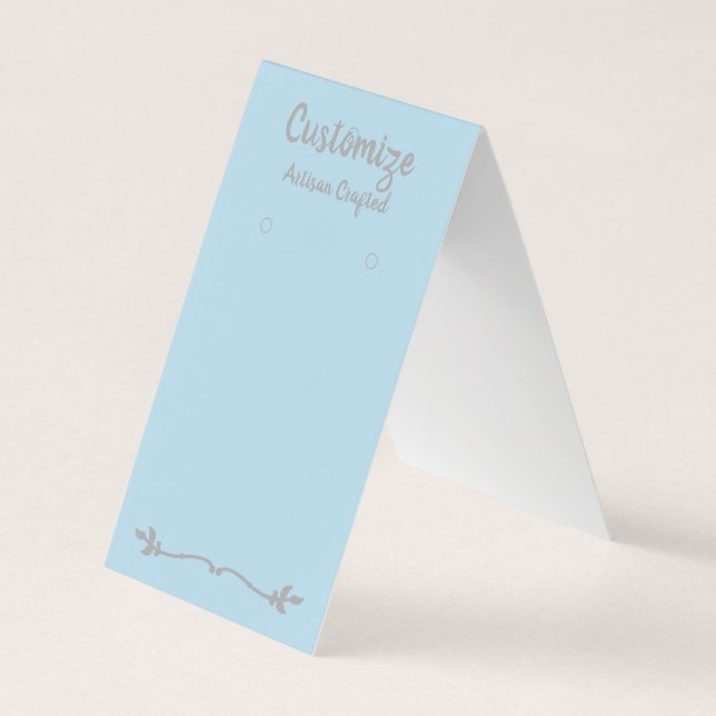 Custom Flourish Aqua Tent Earring Display Cards (Front)
