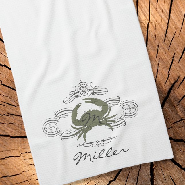 Custom Flourish Crab Kitchen Towel (Creator Uploaded)