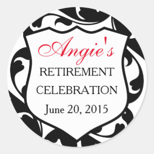 Custom Flourish Swirls Police Badge Classic Round Sticker