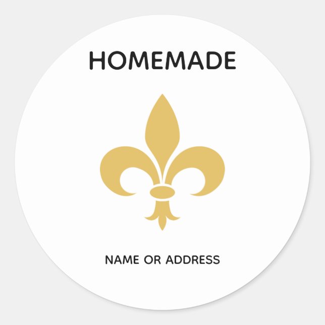 Custom Flower and Homemade Text on White Classic Round Sticker (Front)