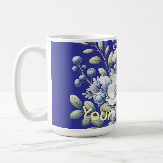 Custom flower design  coffee mug (Left)