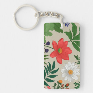 Custom flower design keychain