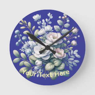 Custom flower design round clock