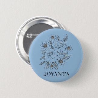 Custom Flower design white Joyanta 6 Cm Round Badge