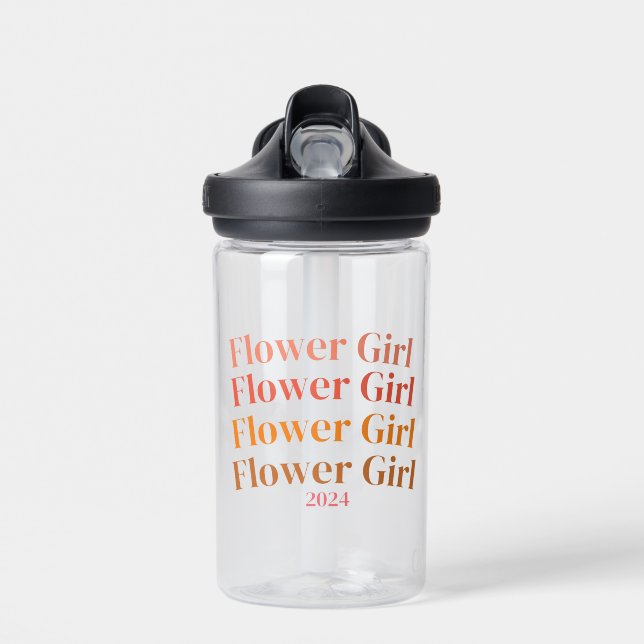 Custom Flower Girl Water Bottle (Front)
