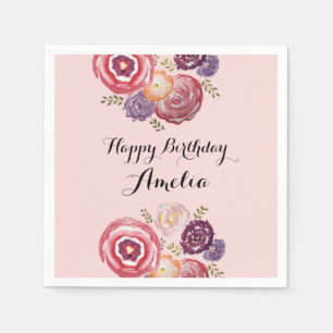 Custom Flower Painting Pattern Paper Napkin