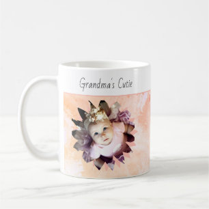 Custom Flower Shape Photo Pastel Watercolor Coffee Mug