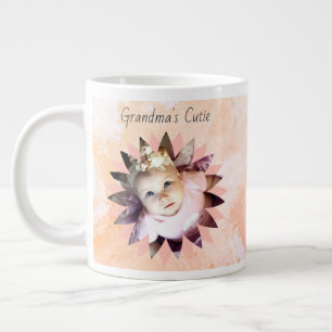 Custom Flower Shape Photo Pastel Watercolor Large Coffee Mug