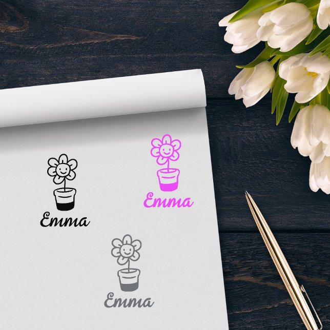 Custom Flower Signature Rubber Stamp (Creator Uploaded)