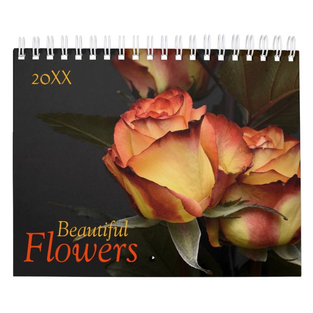 Custom Flowers Calendar | Editable Year Text (Cover)