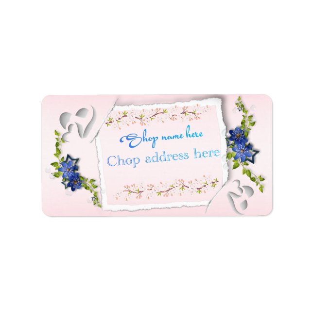 custom flowers label (Front)
