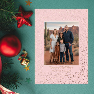 Custom Foil Christmas Card Editable Template Pink