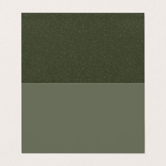 Custom Folded Moss Green Card with Textured Top (Outside Unfolded)