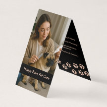 Custom Folded Pet Care Business Card Professional