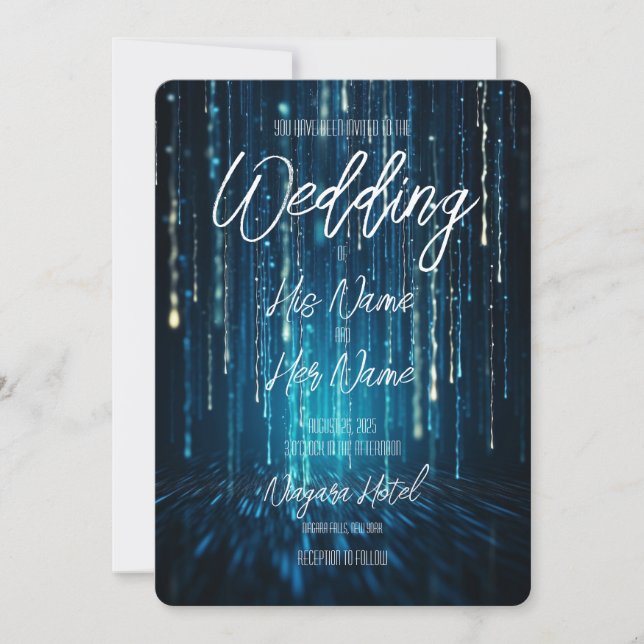 Custom Font Style & Text - Blue Star Shower Invitation (Front)