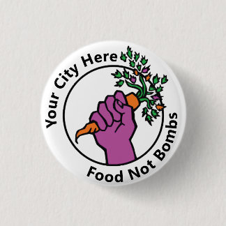 Custom Food Not Bombs logo 3 Cm Round Badge