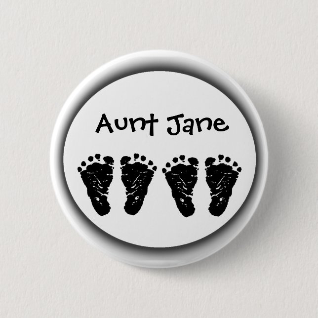 Custom Foot Prints 6 Cm Round Badge (Front)
