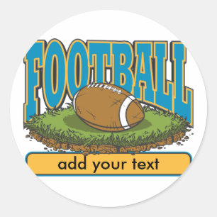 Custom Football Add Text Classic Round Sticker