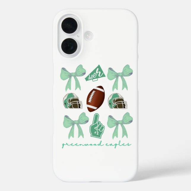 Custom Football Bow Custom School , Case-Mate iPhone Case (Back)