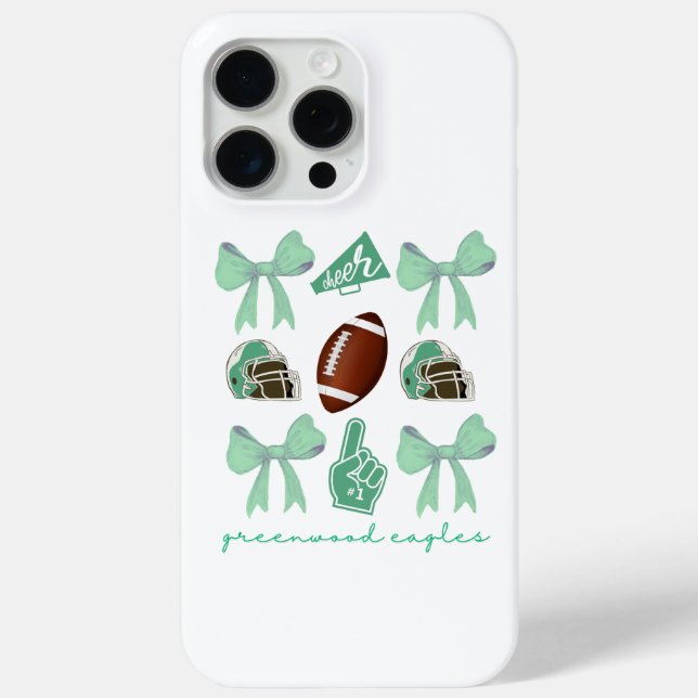 Custom Football Bow   Custom School , Case-Mate iPhone Case (Back)