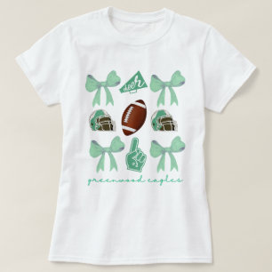Custom Football Bow Shirt, Custom School , T-Shirt
