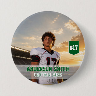 Custom Football Captain Photo MVP 2026 7.5 Cm Round Badge