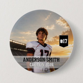 Custom Football Captain Photo MVP 2026 7.5 Cm Round Badge