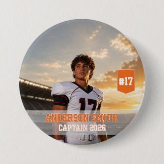 Custom Football Captain Photo MVP 2026 7.5 Cm Round Badge