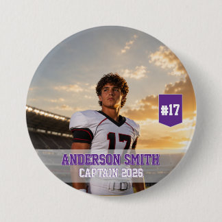 Custom Football Captain Photo MVP 2026 7.5 Cm Round Badge