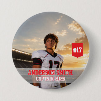 Custom Football Captain Photo MVP 2026 7.5 Cm Round Badge