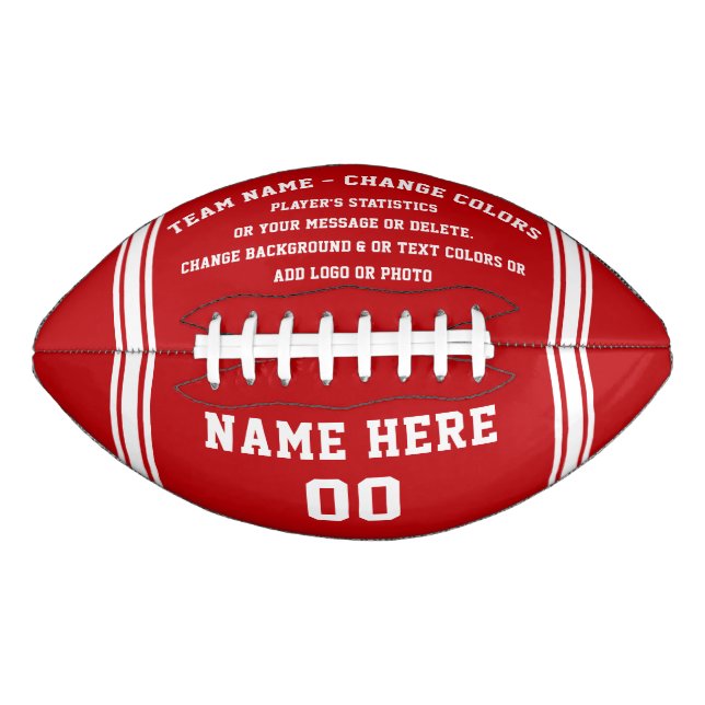 Custom Football. CHANGE COLORS, TEXT, ADD PHOTO American Football (Front)
