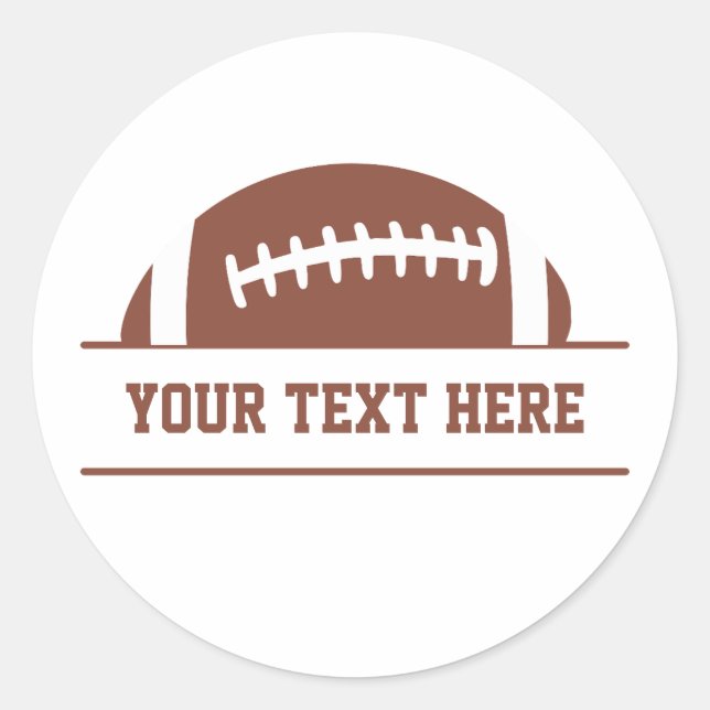 Custom Football Classic Round Sticker (Front)