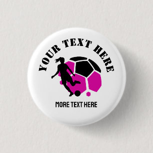 Custom Football Girl kid's Football Birthday party 3 Cm Round Badge