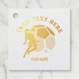 Custom Football Girl kid's Football Birthday Party Favour Tags