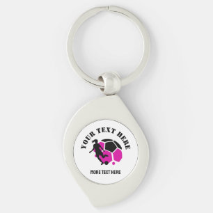 Custom Football Girl kid's Football Birthday party Key Ring