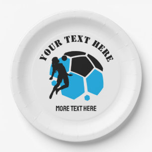 Custom Football Girl kid's Football Birthday Party Paper Plate