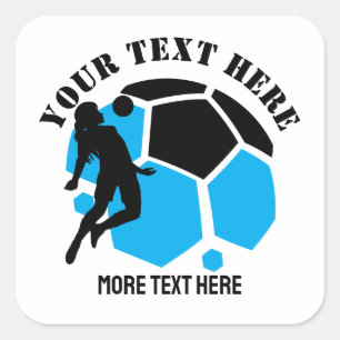 Custom Football Girl kid's Football Birthday party Square Sticker