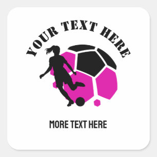 Custom Football Girl kid's Football Birthday party Square Sticker