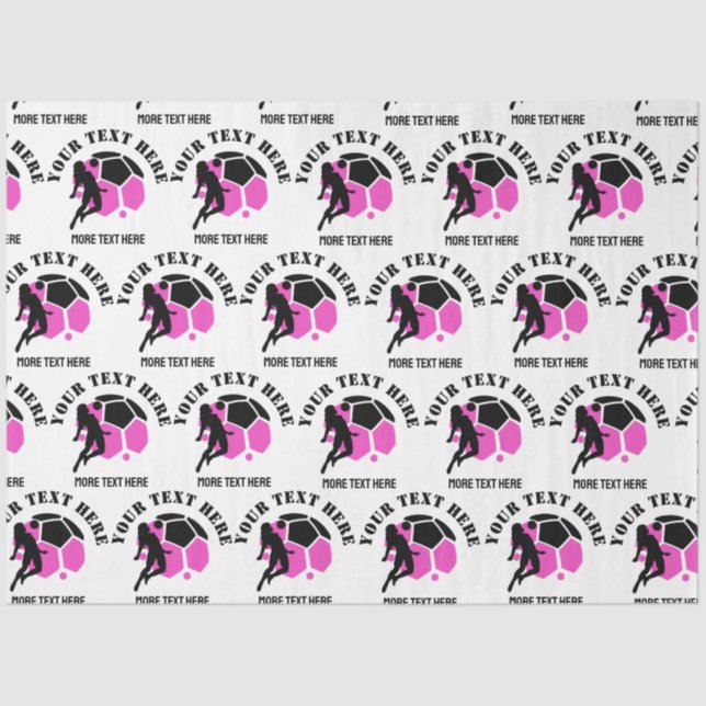 Custom Football Girl kid's Football Birthday party Tissue Paper (Front)