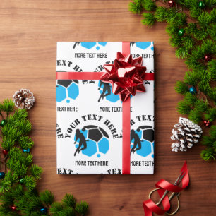 Custom Football Girl kid's Football Birthday party Wrapping Paper