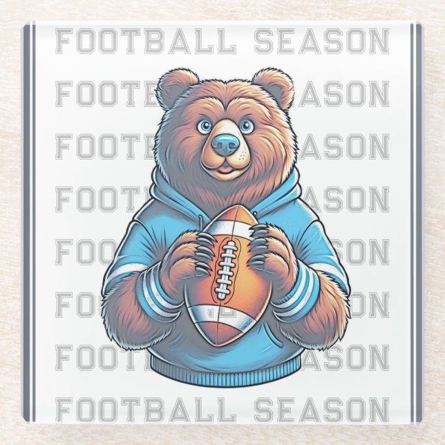 Custom Football Glass Coaster (Front)